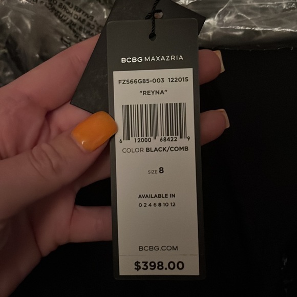 NWT! BCBG MAXAZARIA REYNA SEQUINS AND LACE BLACK DRESS - Picture 11 of 11